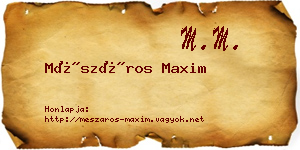 Mészáros Maxim névjegykártya